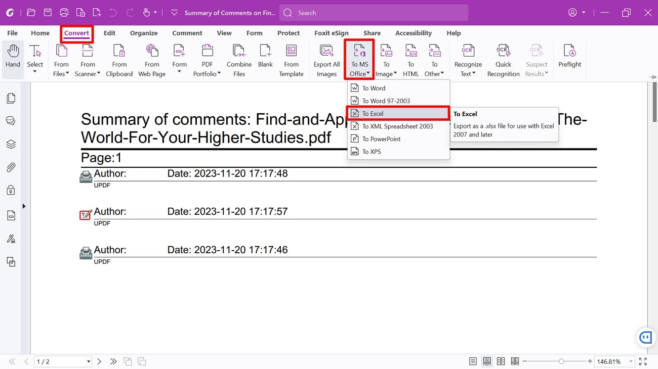 How to export comments from pdf to excel in 3 ways updf