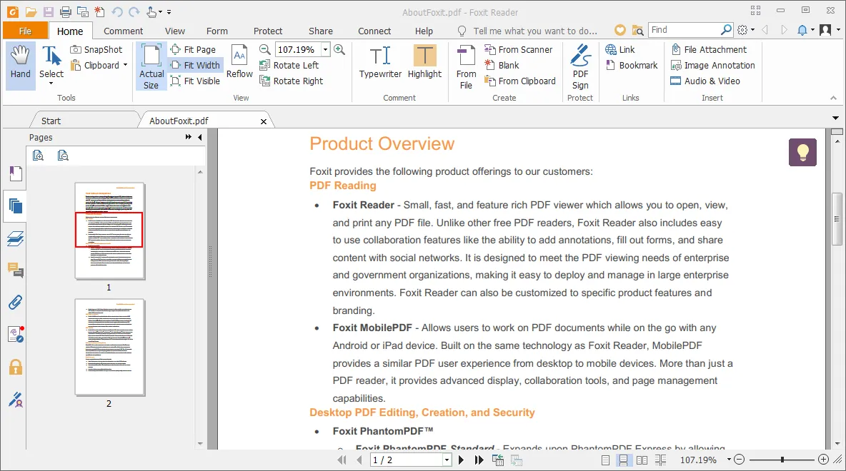 sumatra pdf alternatives Foxit 11.0 User Interface