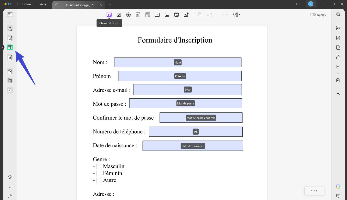 créer un formulaire pdf
