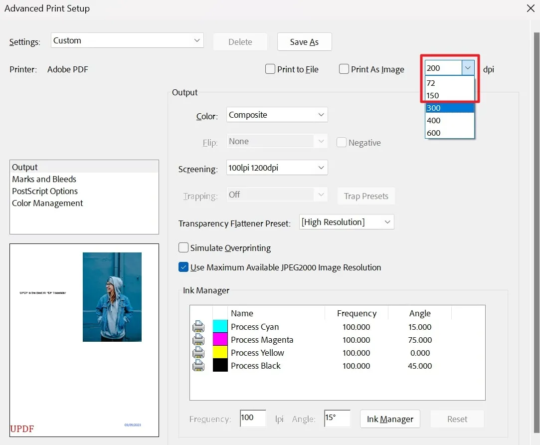 ridurre il DPI di un PDF