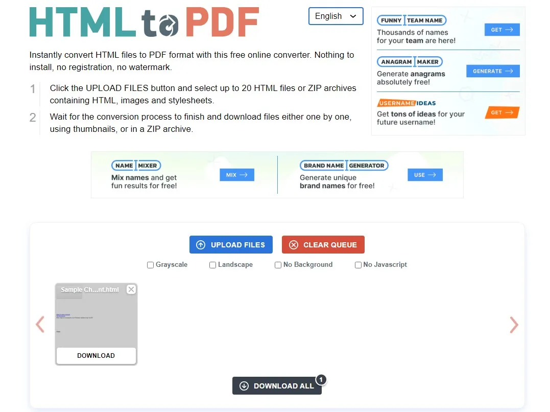 chrome html document to pdf html2pdf