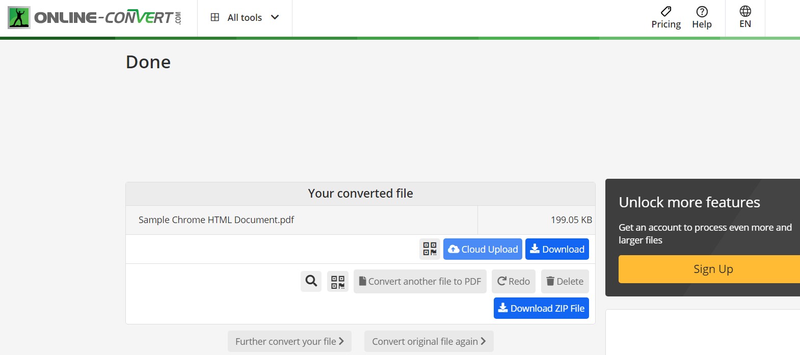 document HTML Chrome en PDF à télécharger