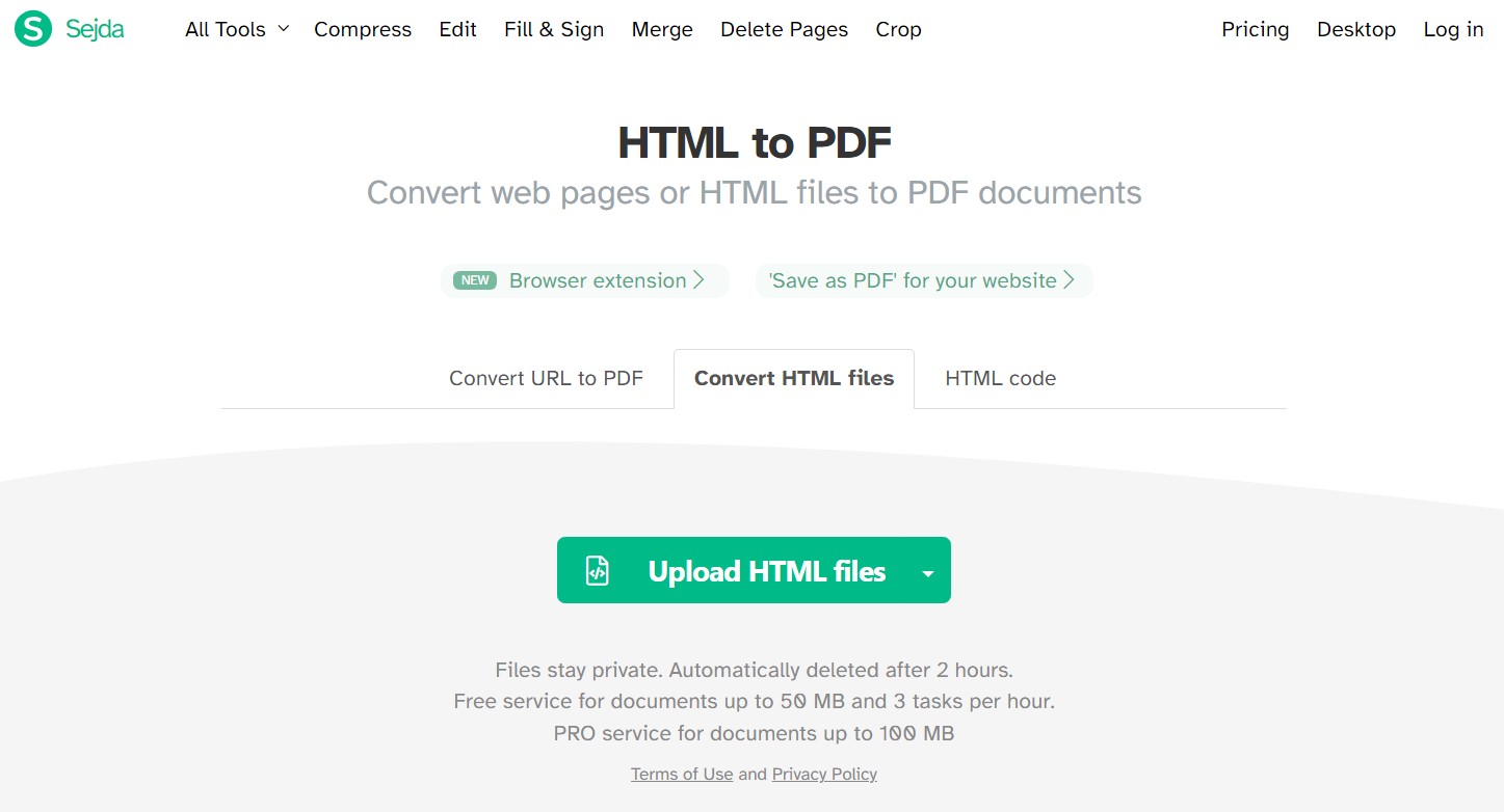 Document HTML Chrome vers l'interface PDF Sedja