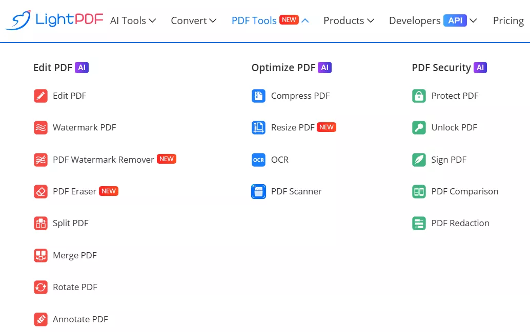 lightpdf alll tools