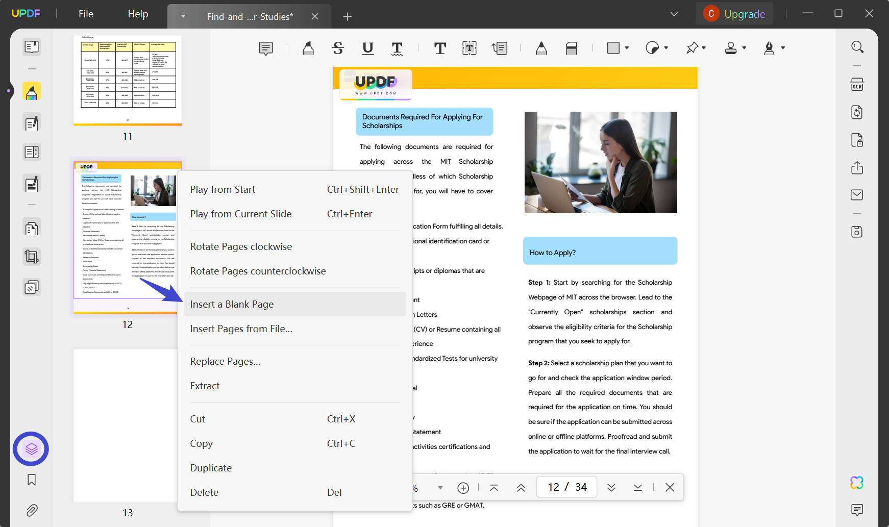 How to insert blank page in pdf offline and online in 2024 updf