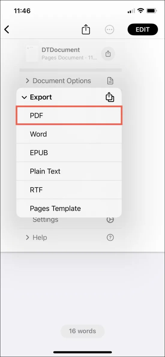 pages to pdf iphone or ipad