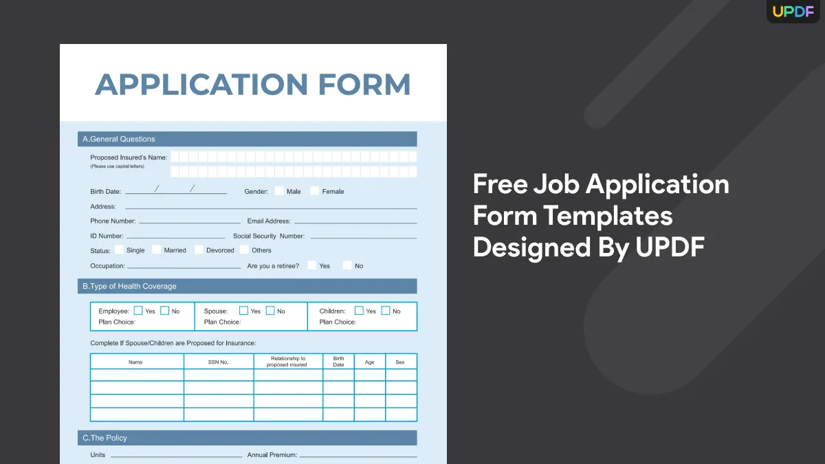 Free Employment Job Application Forms For 2024