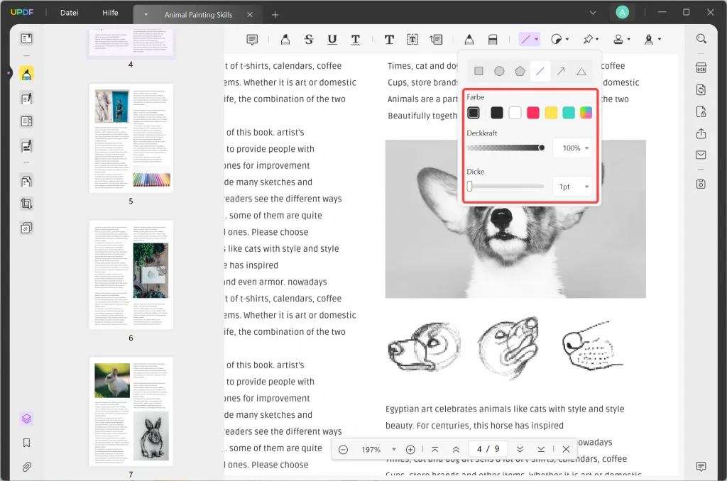 Linien auf PDF zeichnen - UPDF