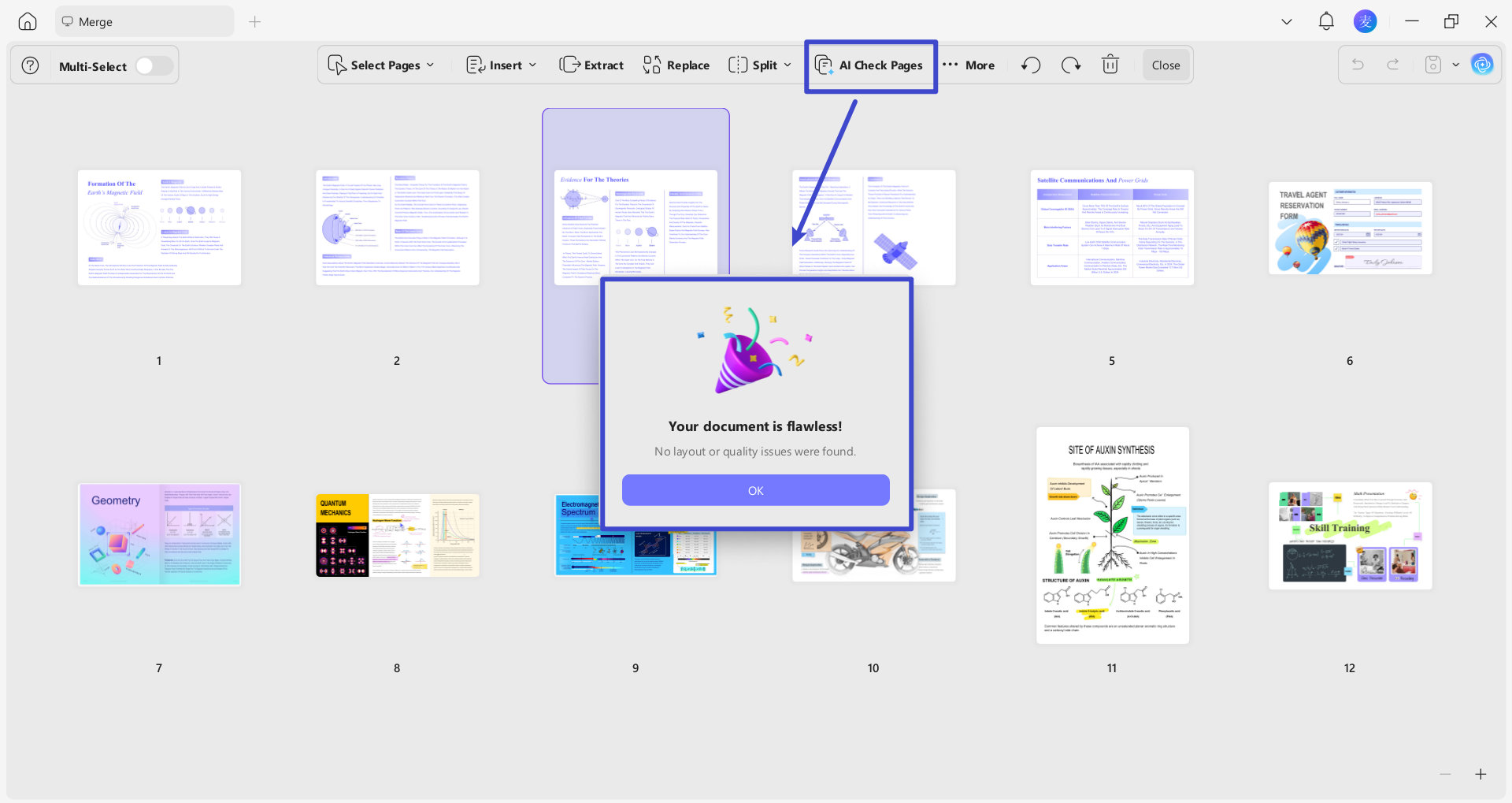 detect pages with AI Check Page