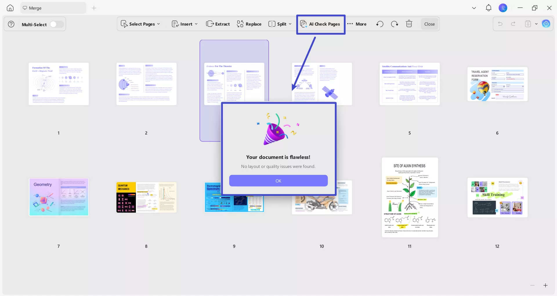 detect pages with AI Check Page
