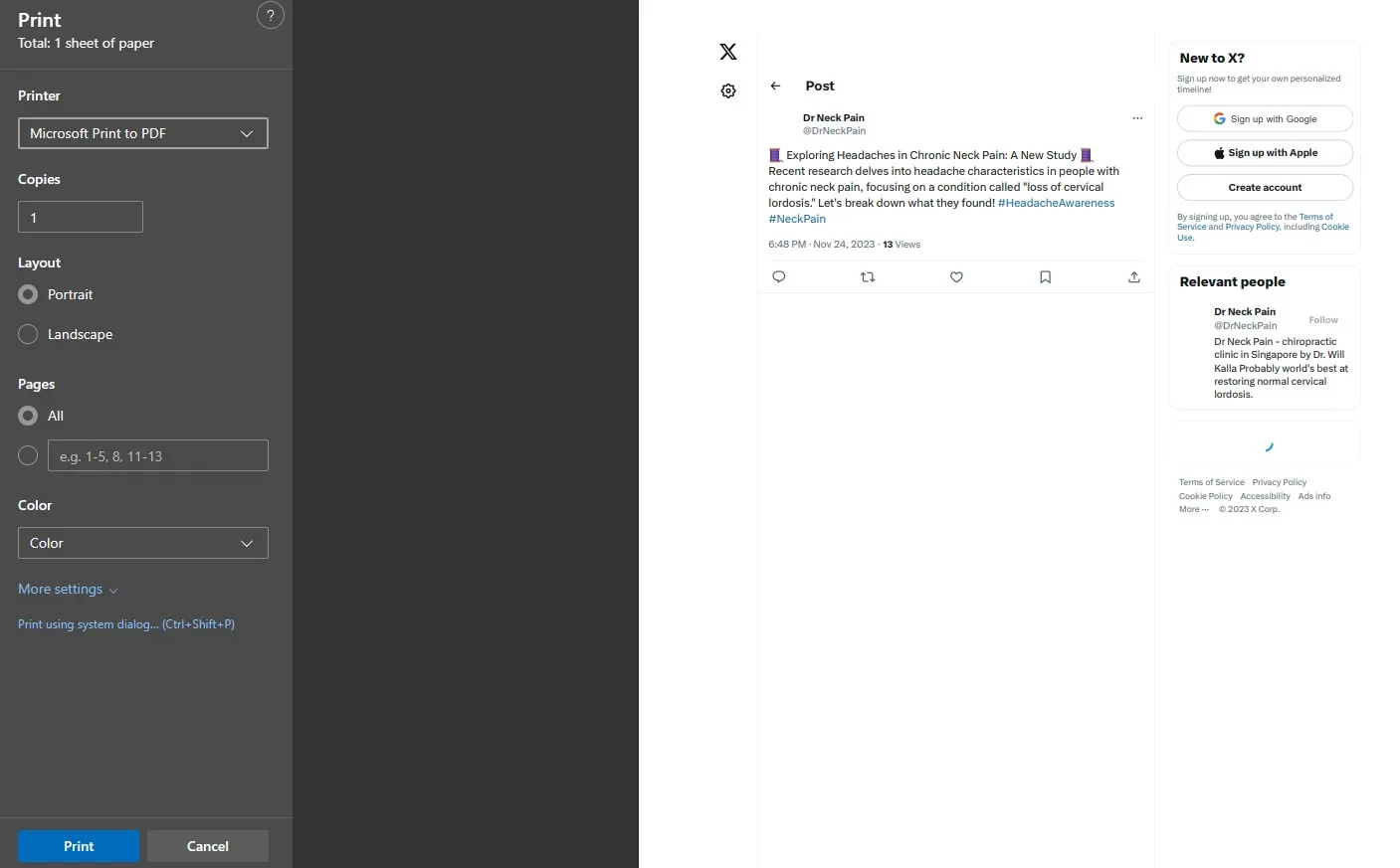 Twitter-Thread in PDF Microsoft Print to PDF