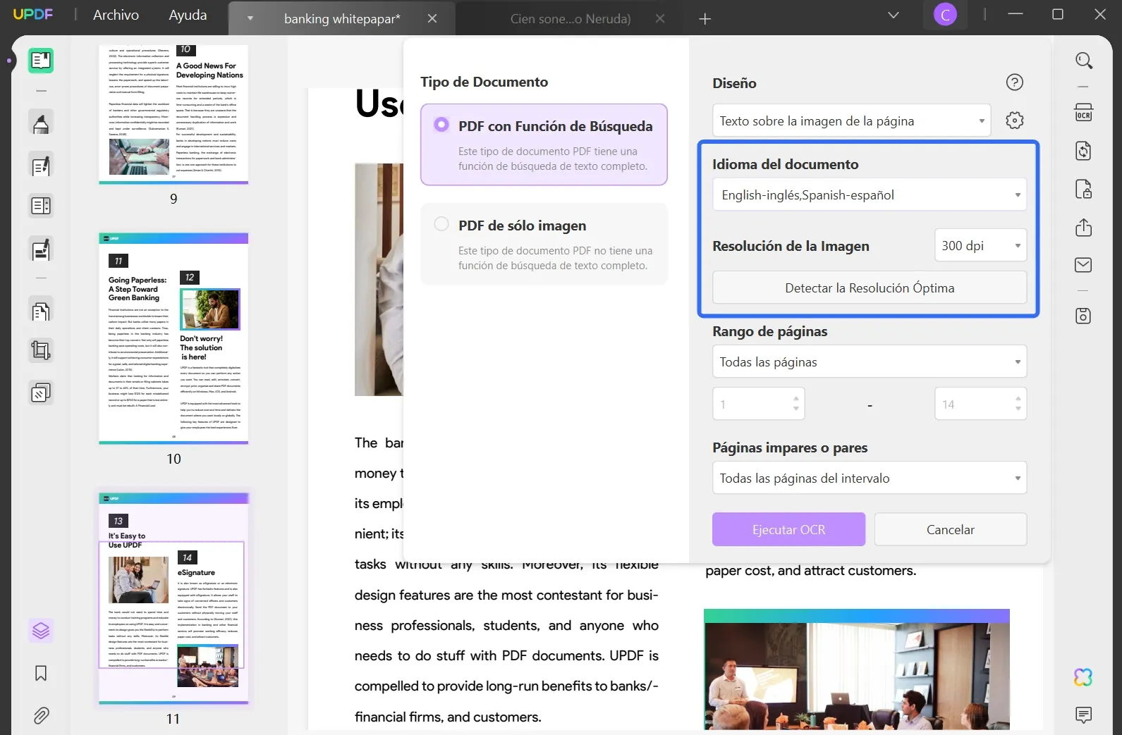 extraer texto de pdf gratis con la función updf ocr