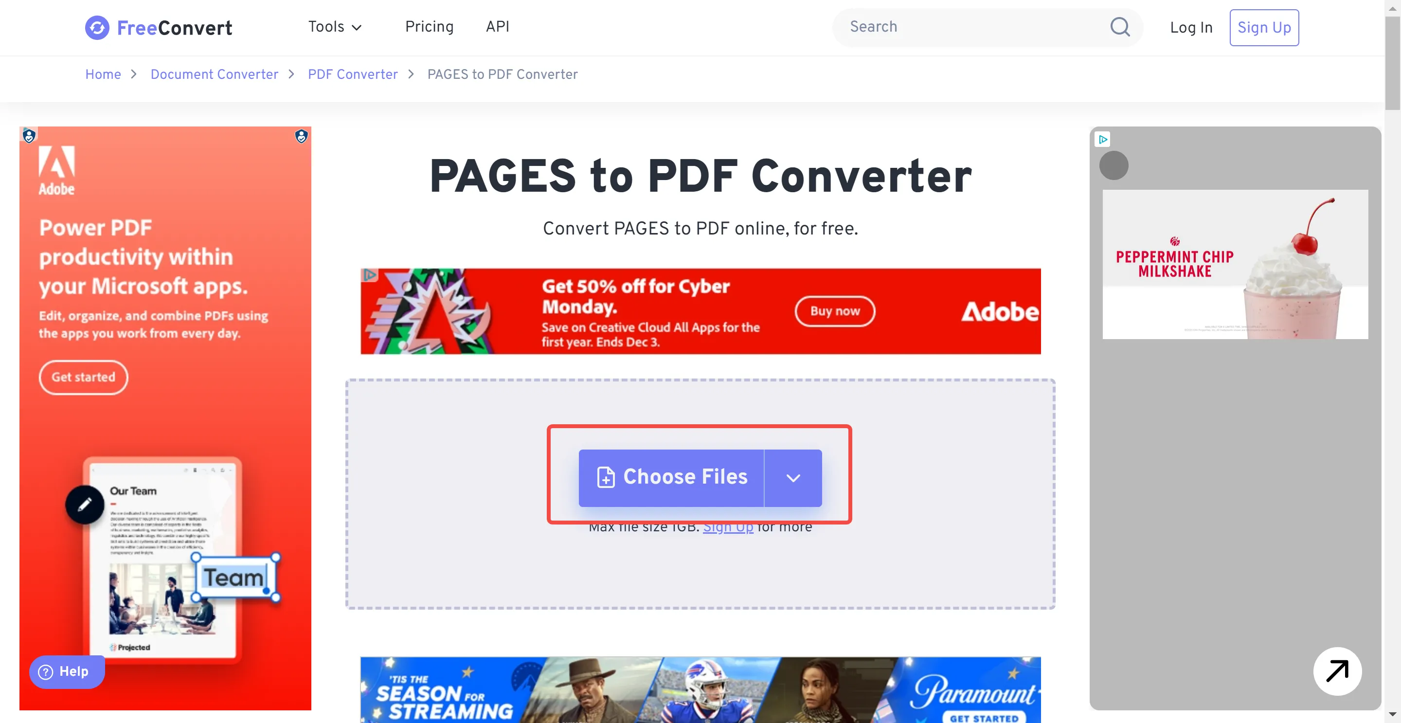 Trasforma da Pages a PDF con FreeConvert Online