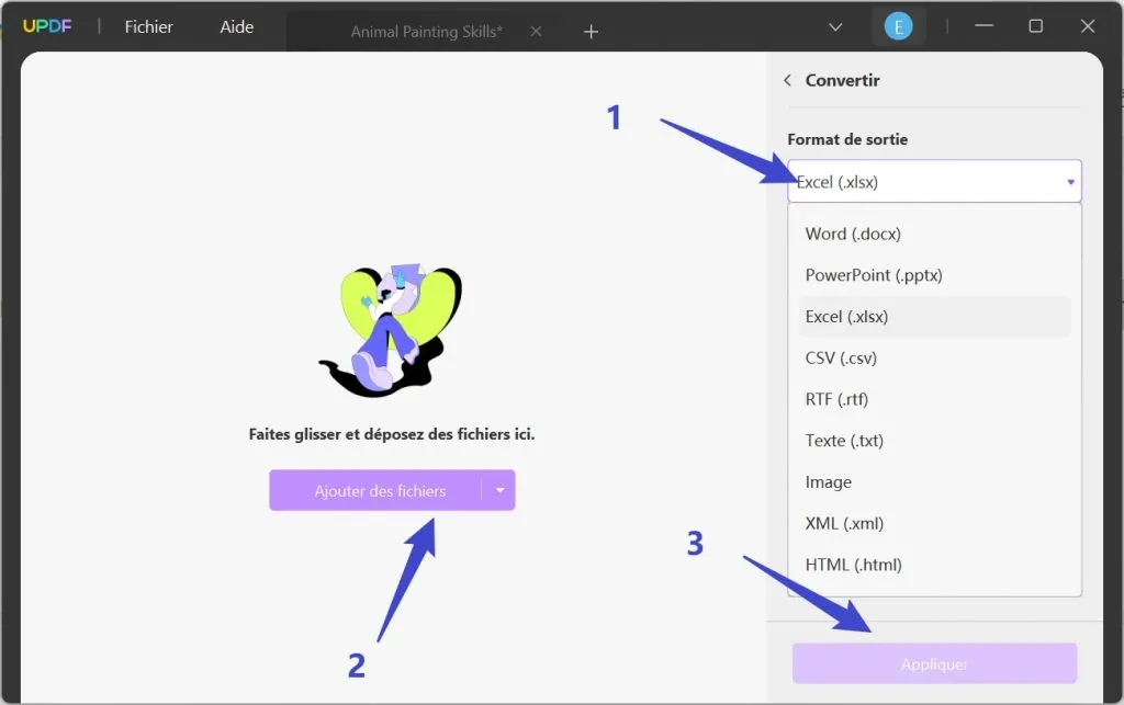 pdf vers excel arabe