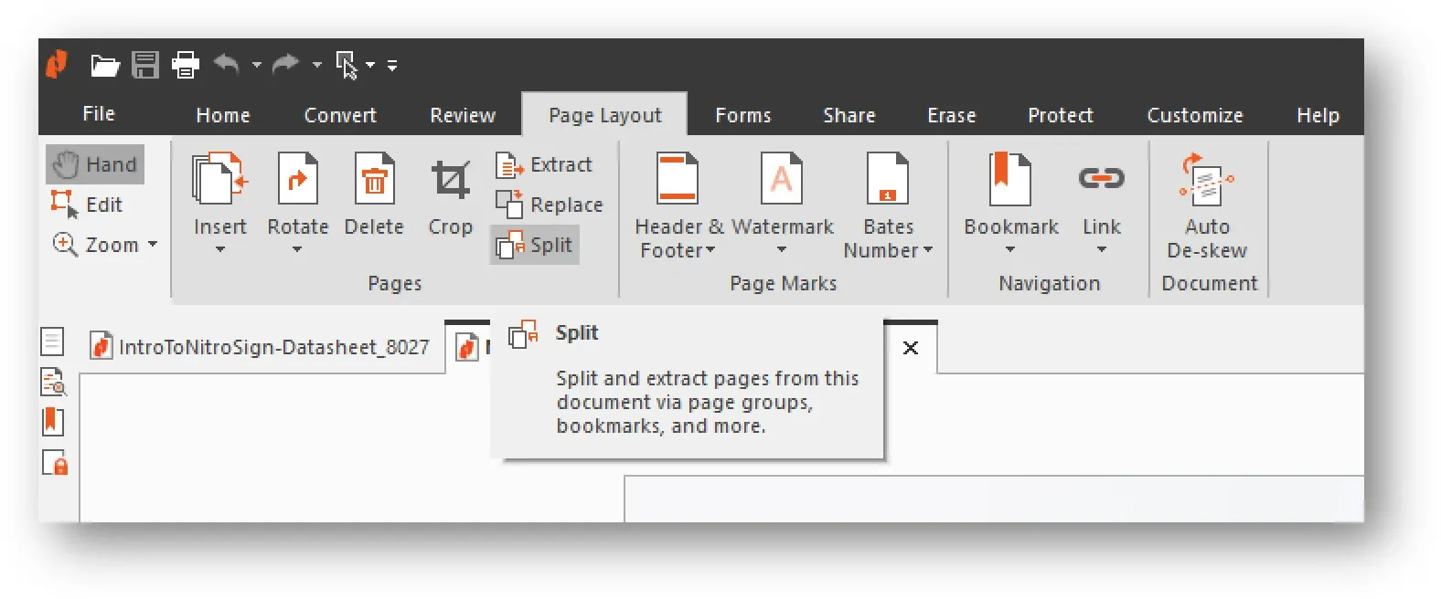 PDF organizer, Nitro Pro