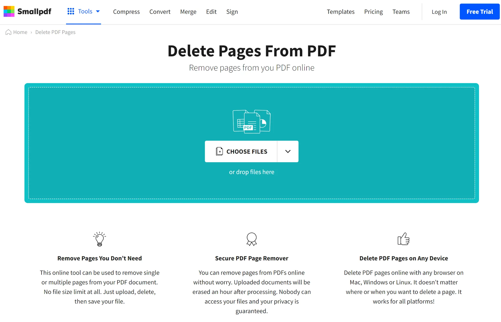 Delete Pages from PDF