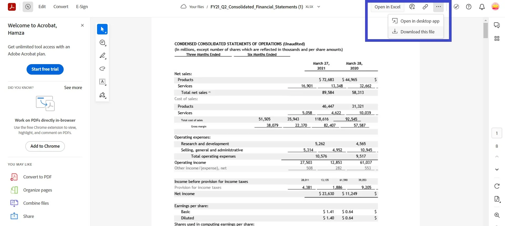 adobe pdf to excel download