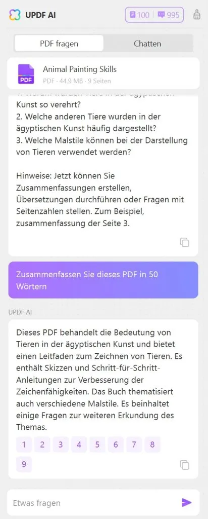 PDF zusammenfassen UPDF AI
