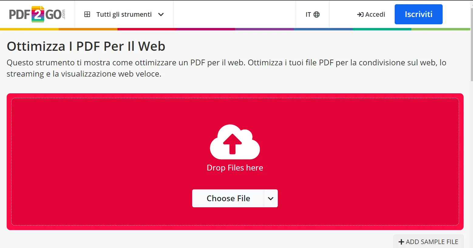 Ottimizzare le dimensioni di PDF online