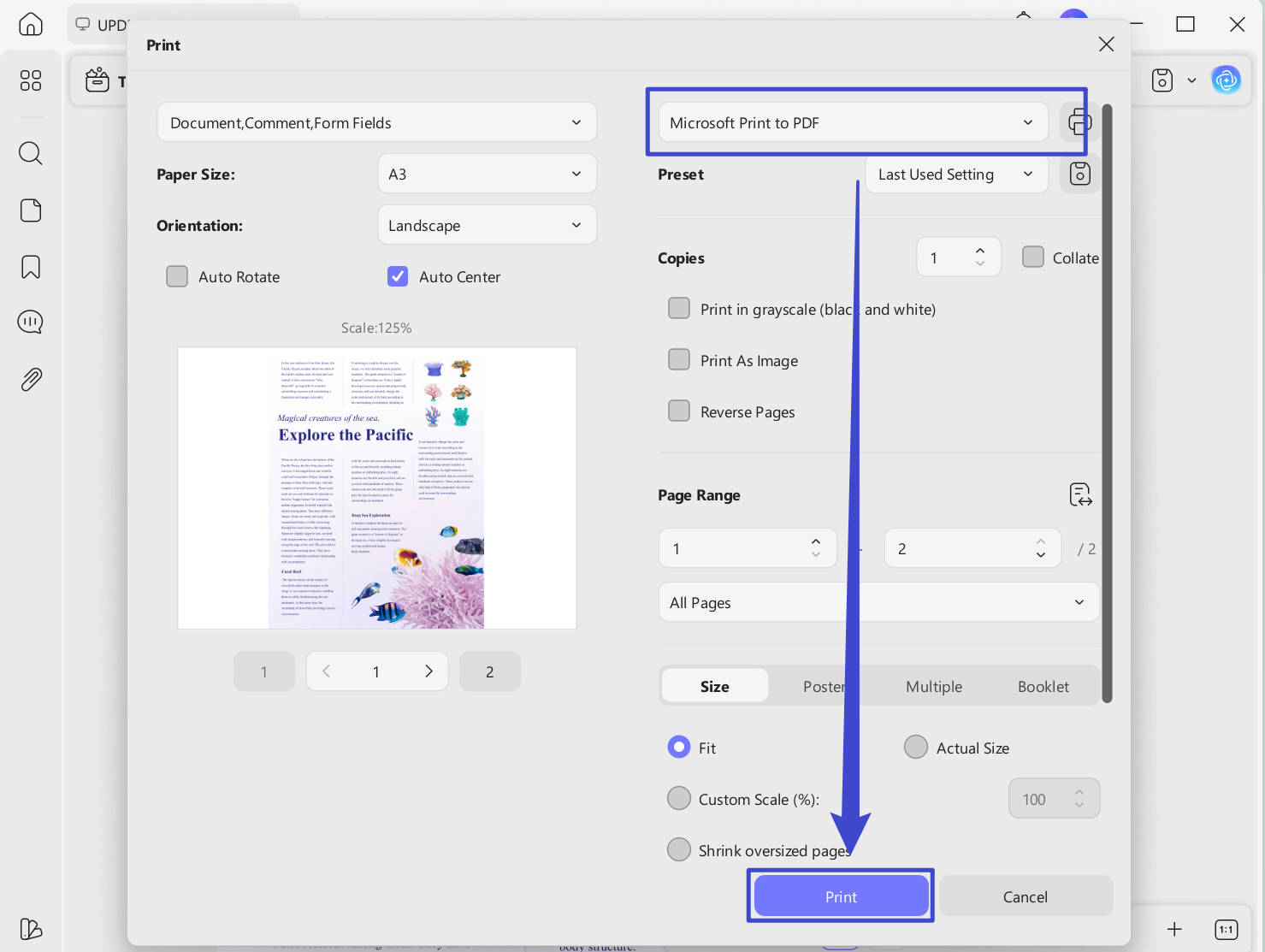 Print to PDF with UPDF on Windows