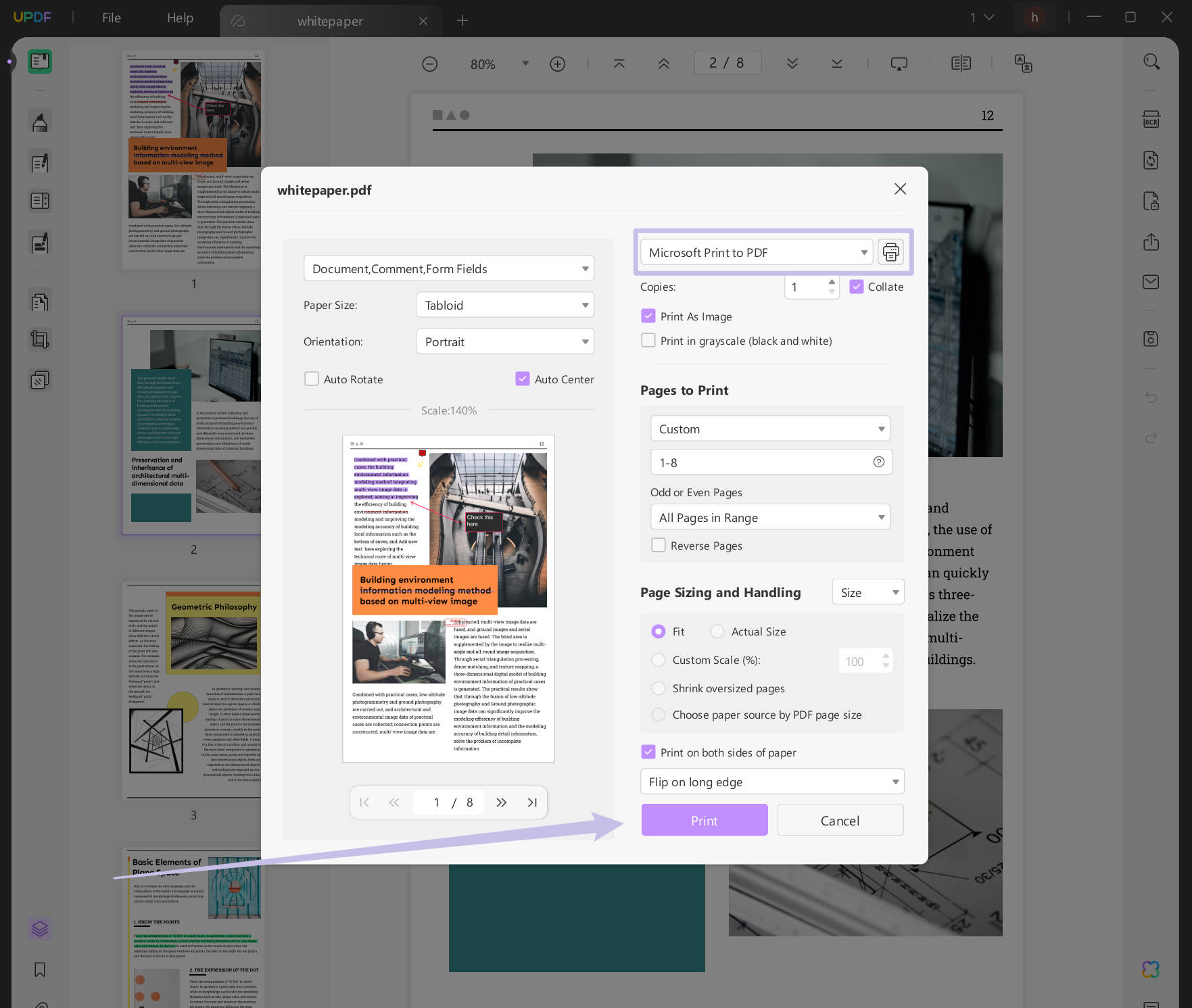 microsoft print ke PDF dengan UPDF