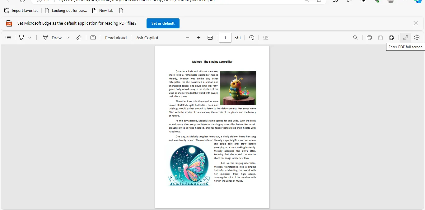 how to view pdf in full screen in chrome