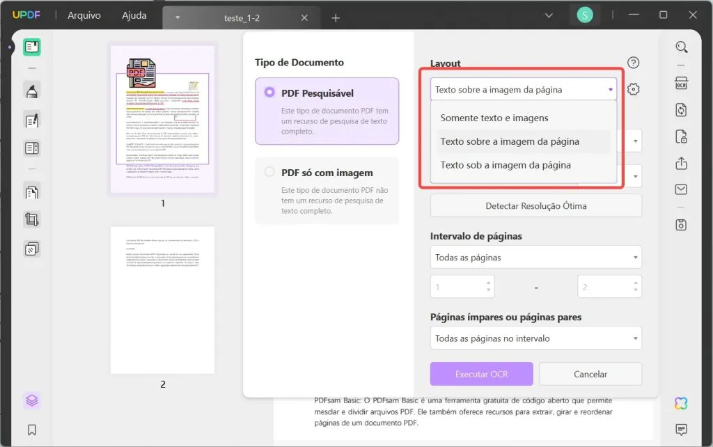 como copiar colar de pdf e selecionar o formato de layout