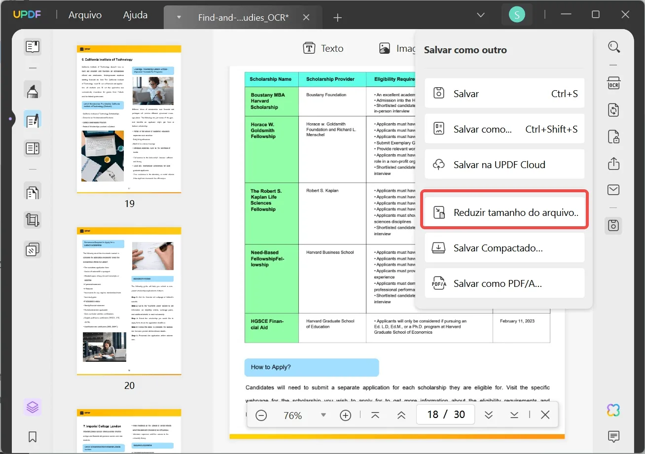 Redimensionar PDF com Métodos Diferentes UPDF