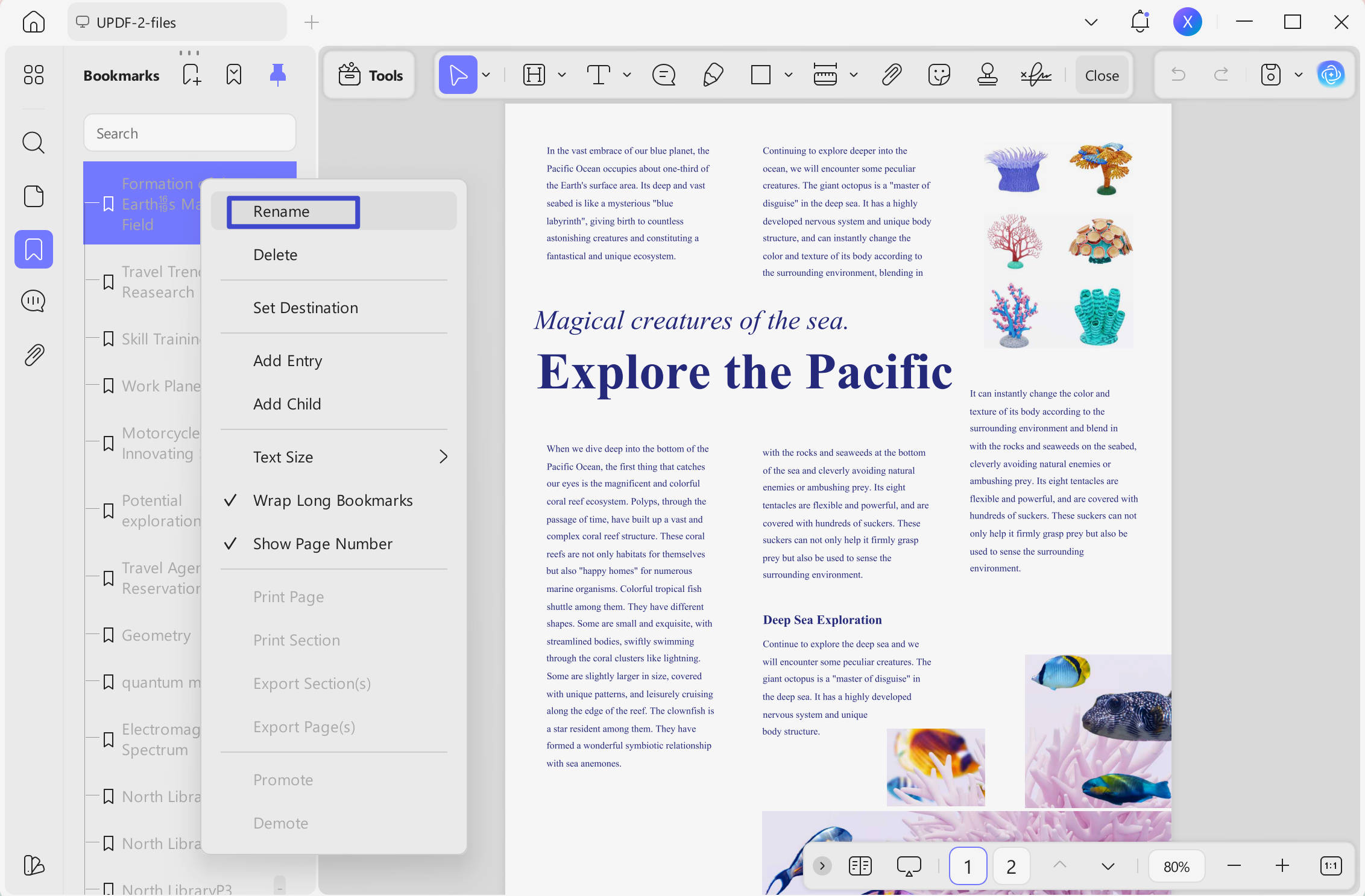 edit pdf bookmarks updf