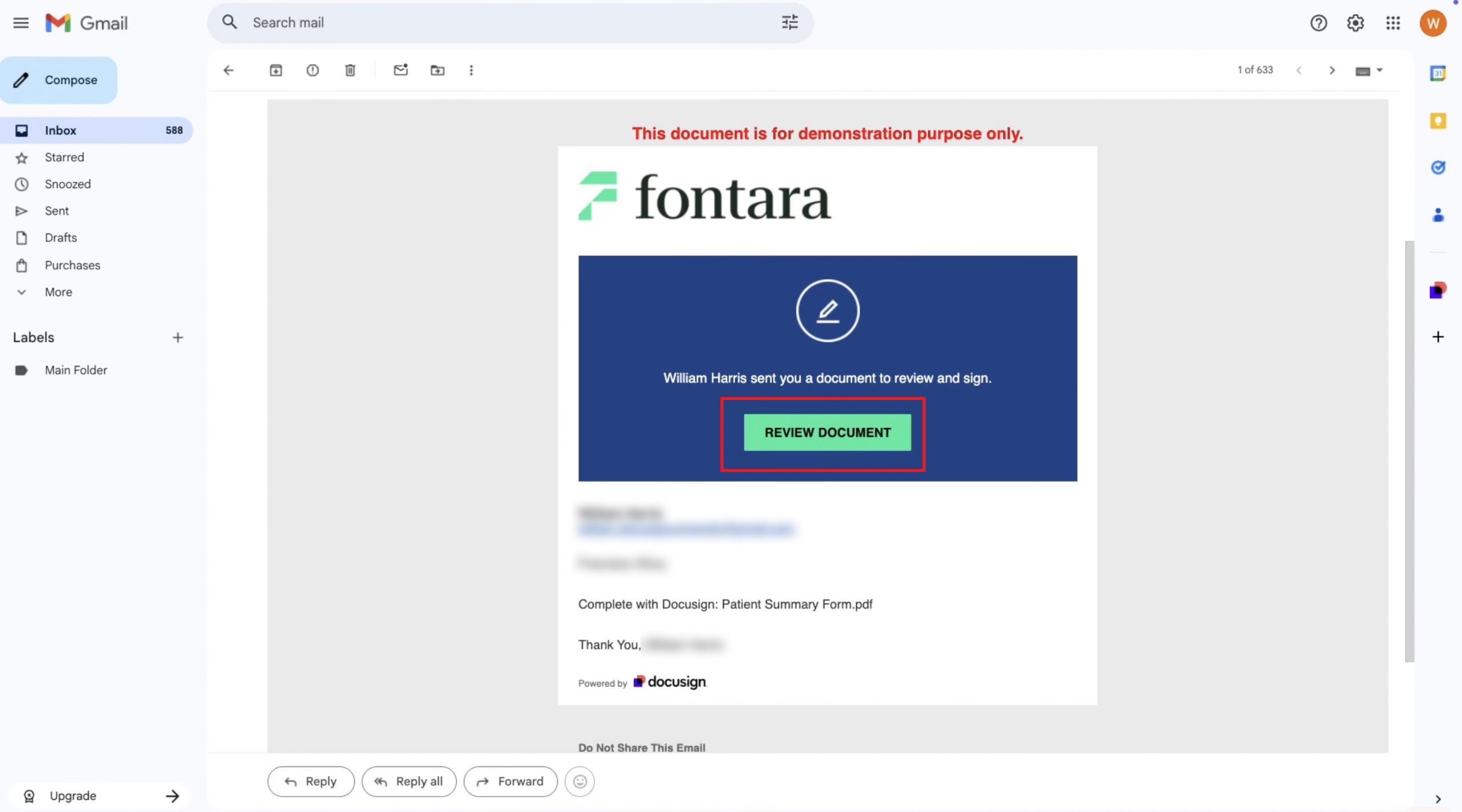 review document from gmail docusign