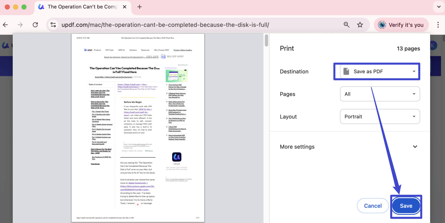 how to convert html to pdf on mac chrome