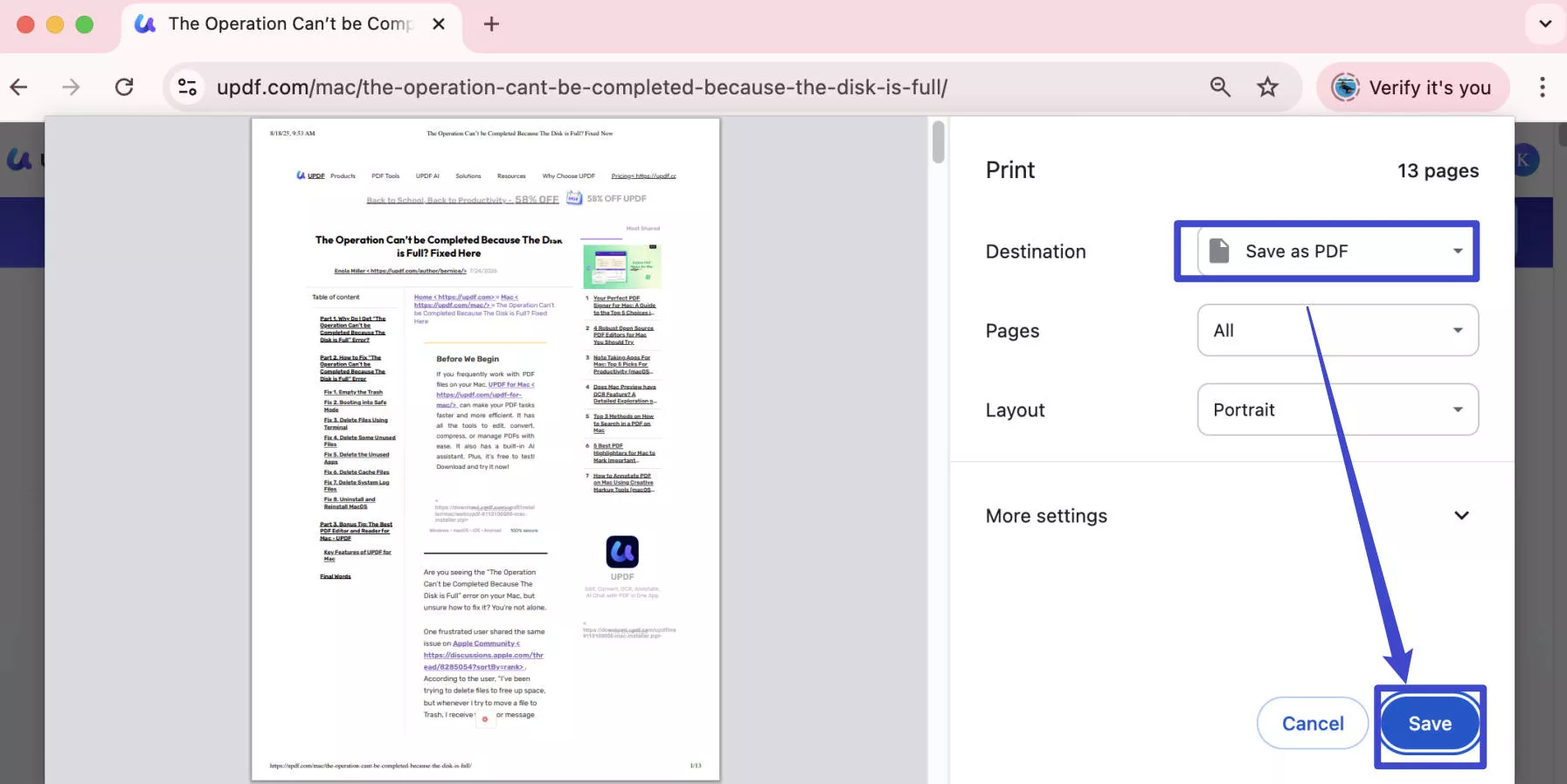 how to convert html to pdf on mac chrome