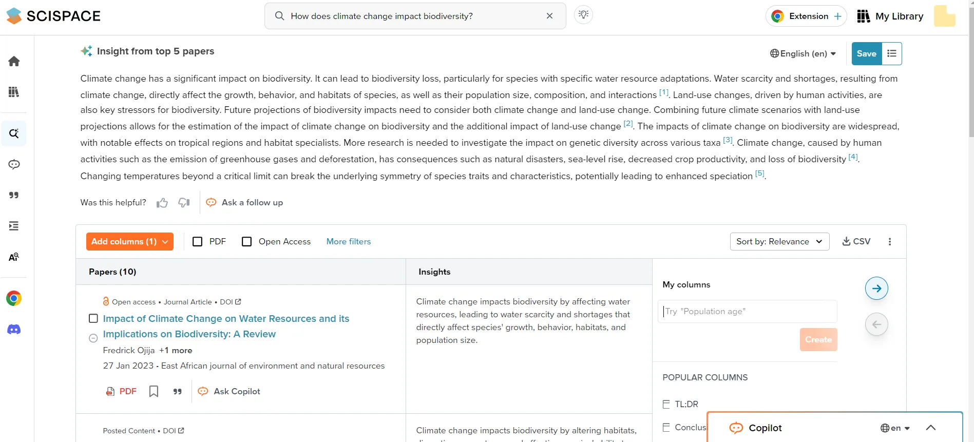 scispace insight from top 5 papers