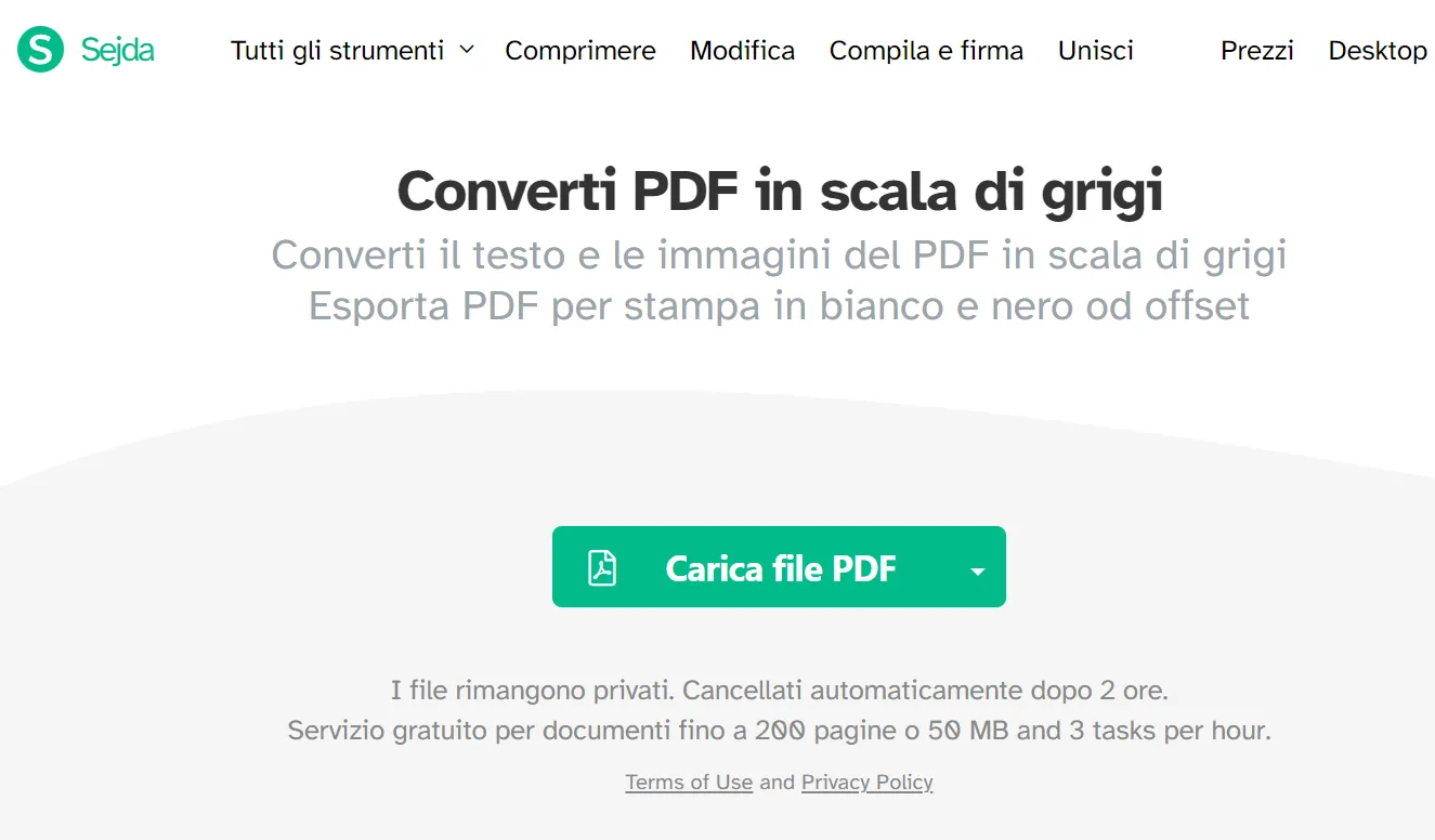 convertire PDF in bianco e nero online