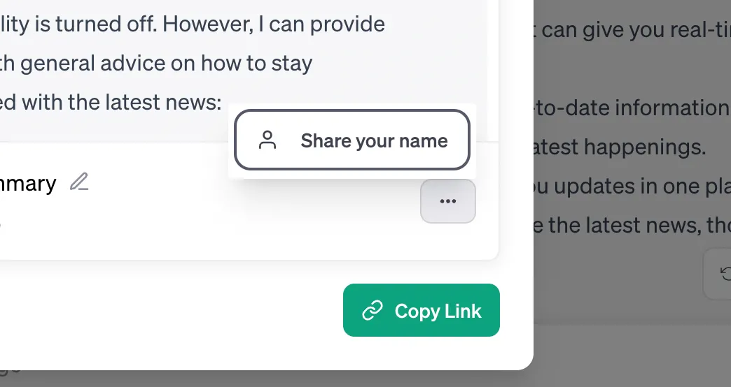 share chatgpt conversation share without my name
