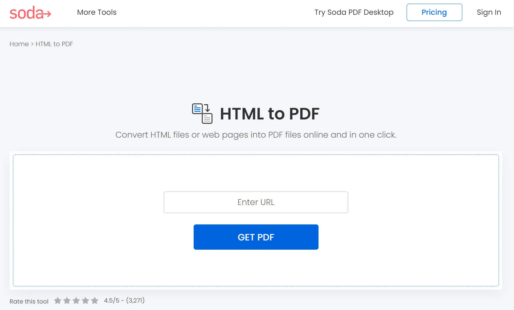 convert html to pdf soda pdf