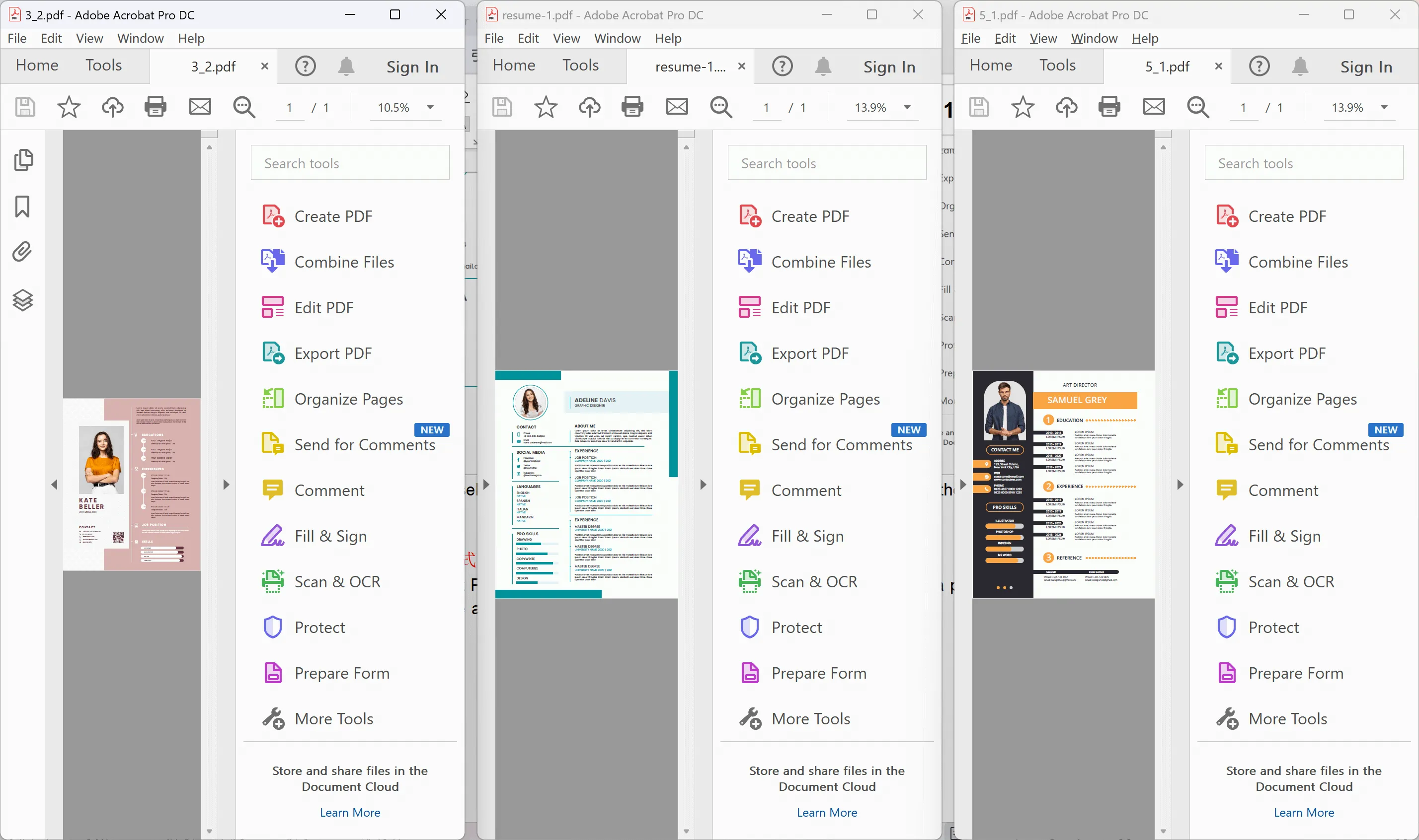 pdf side by side split view pdf split viewing adobe