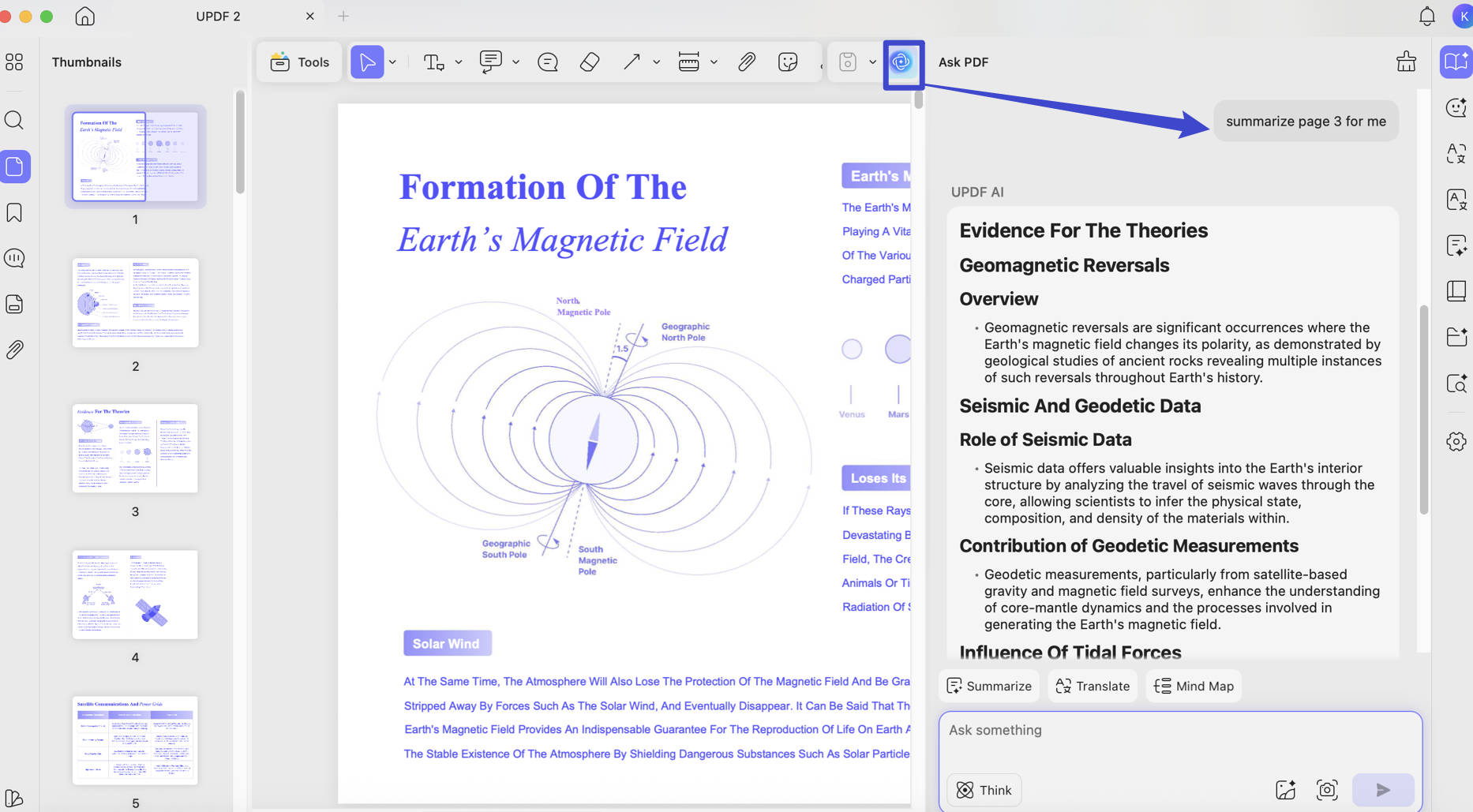 mac summarize text updf ai mac