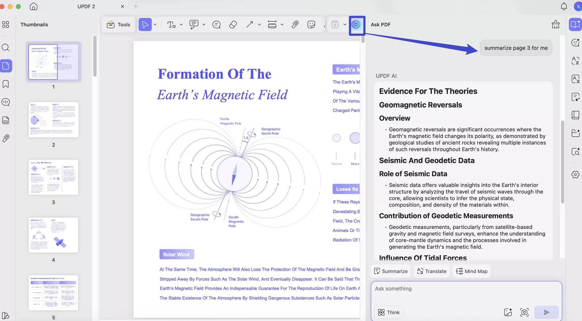 mac summarize text updf ai mac