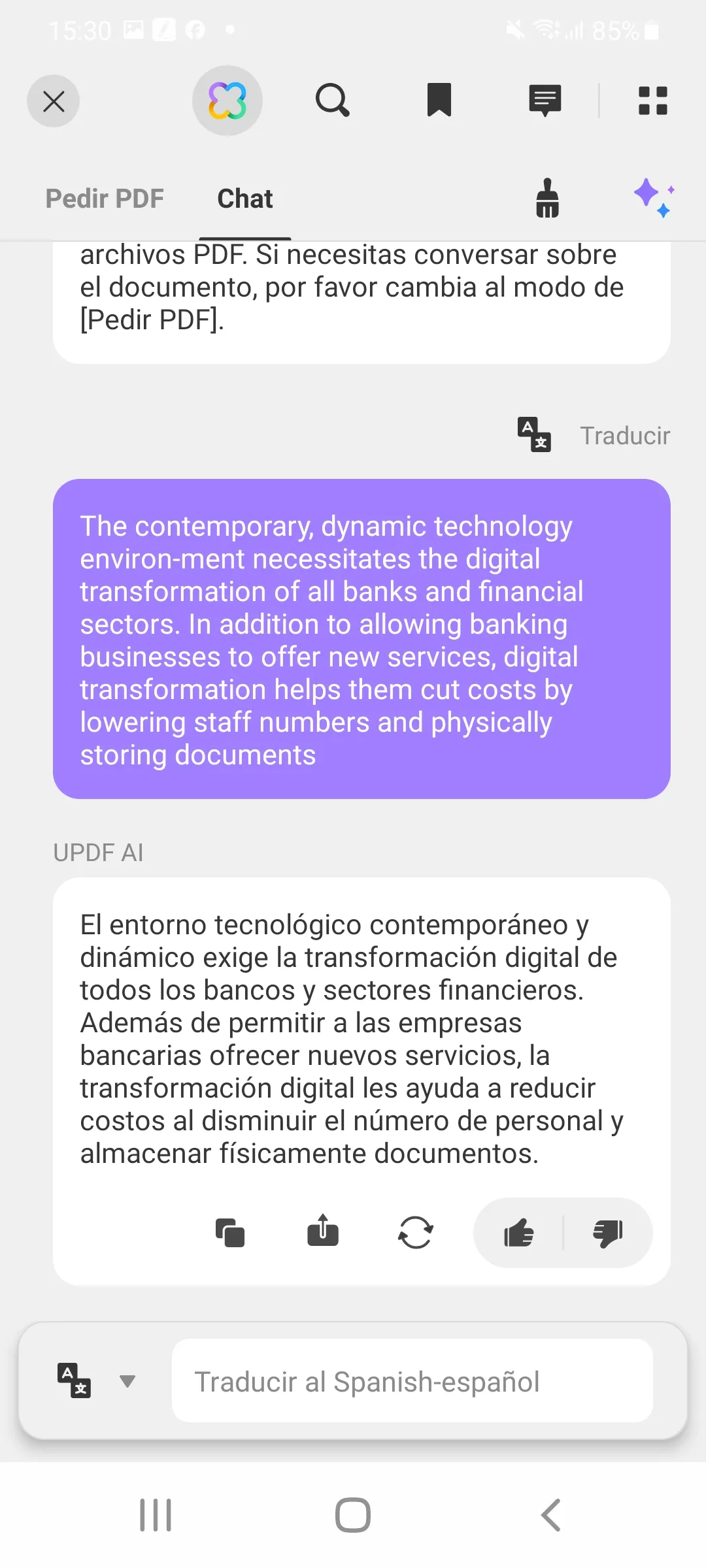 translate PDF iPhone updf