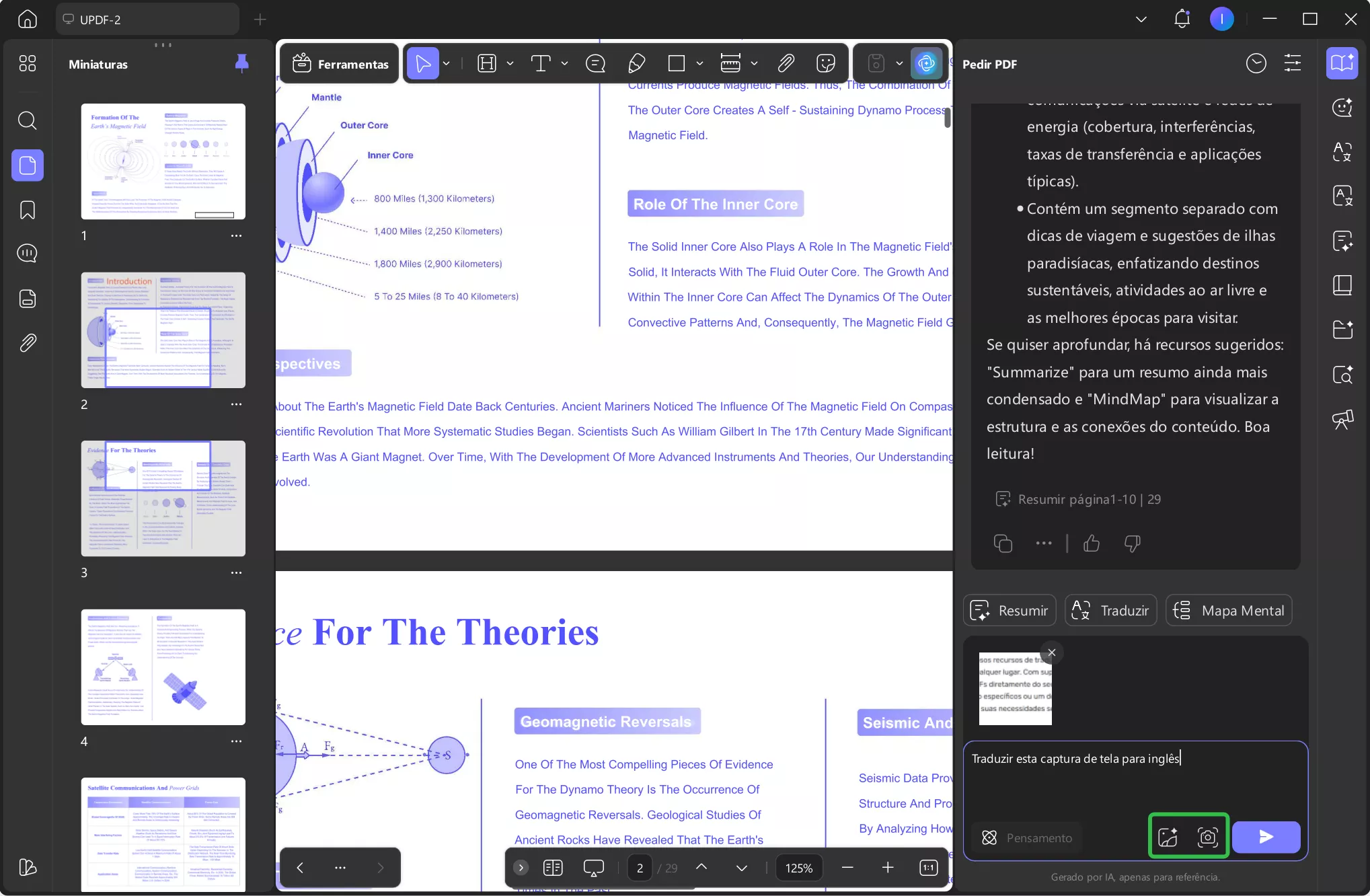 traduzir captura de tela e imagem com updf ai