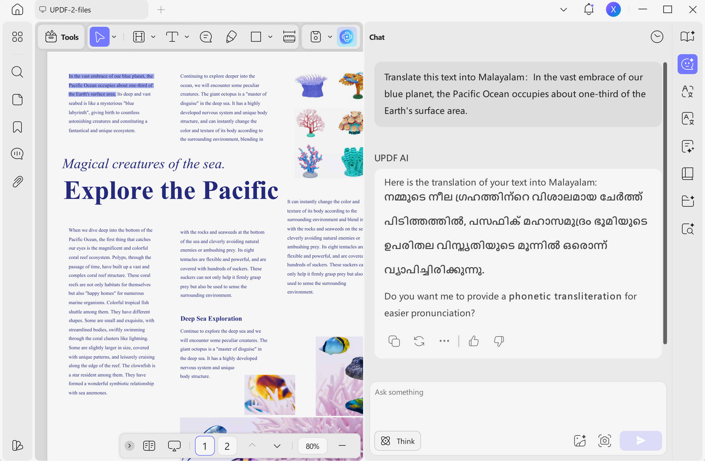 Translate English PDF to malayalam