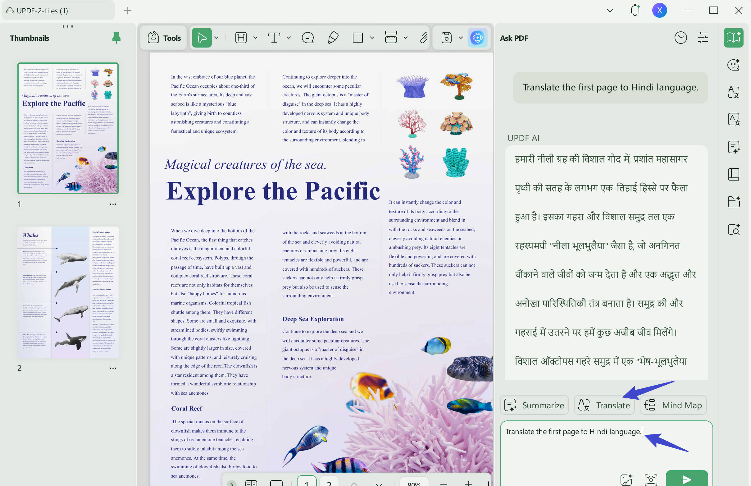 translate PDF English to Hindi