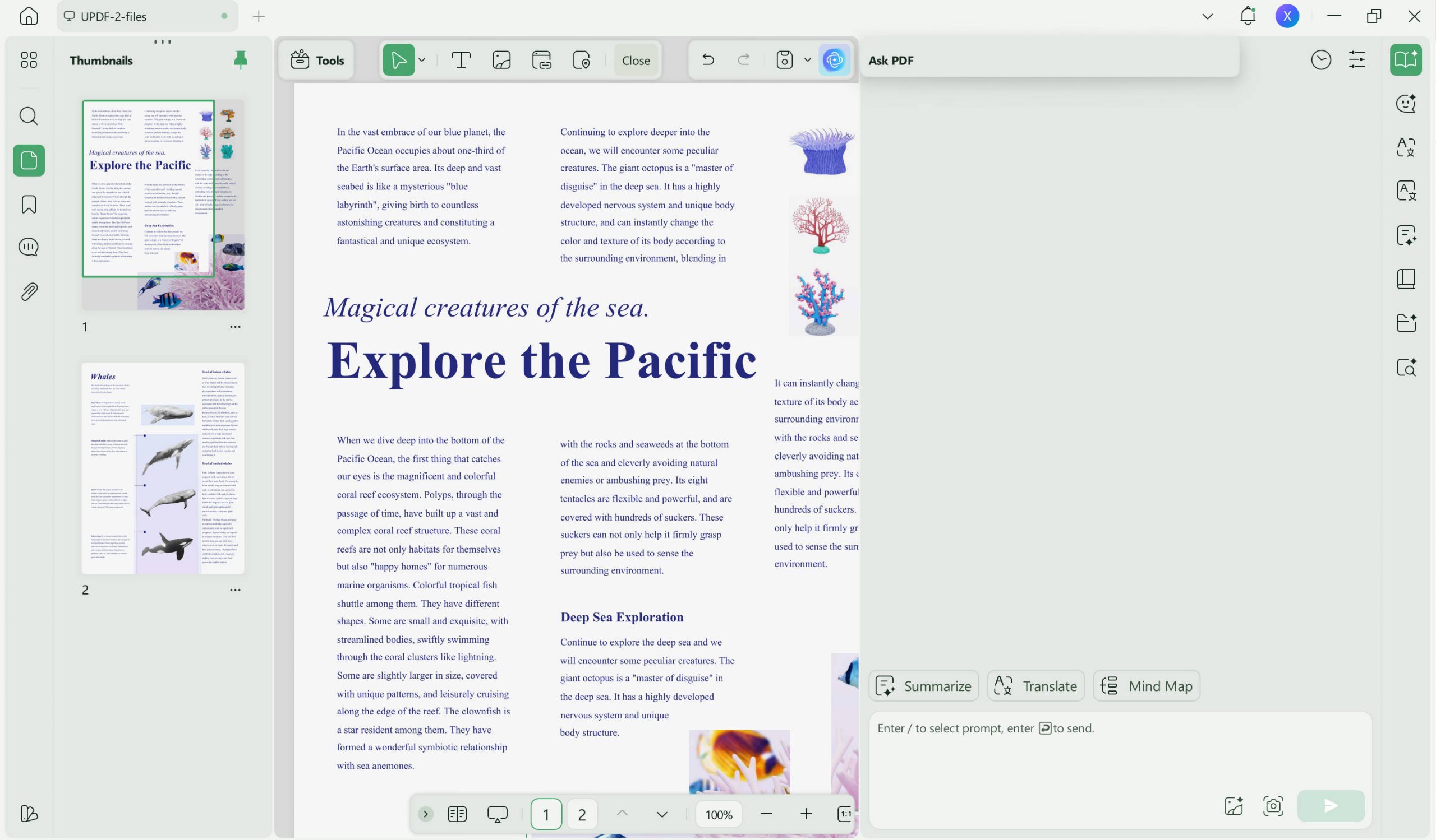 auto summarize in word ask pdf on win with updf ai