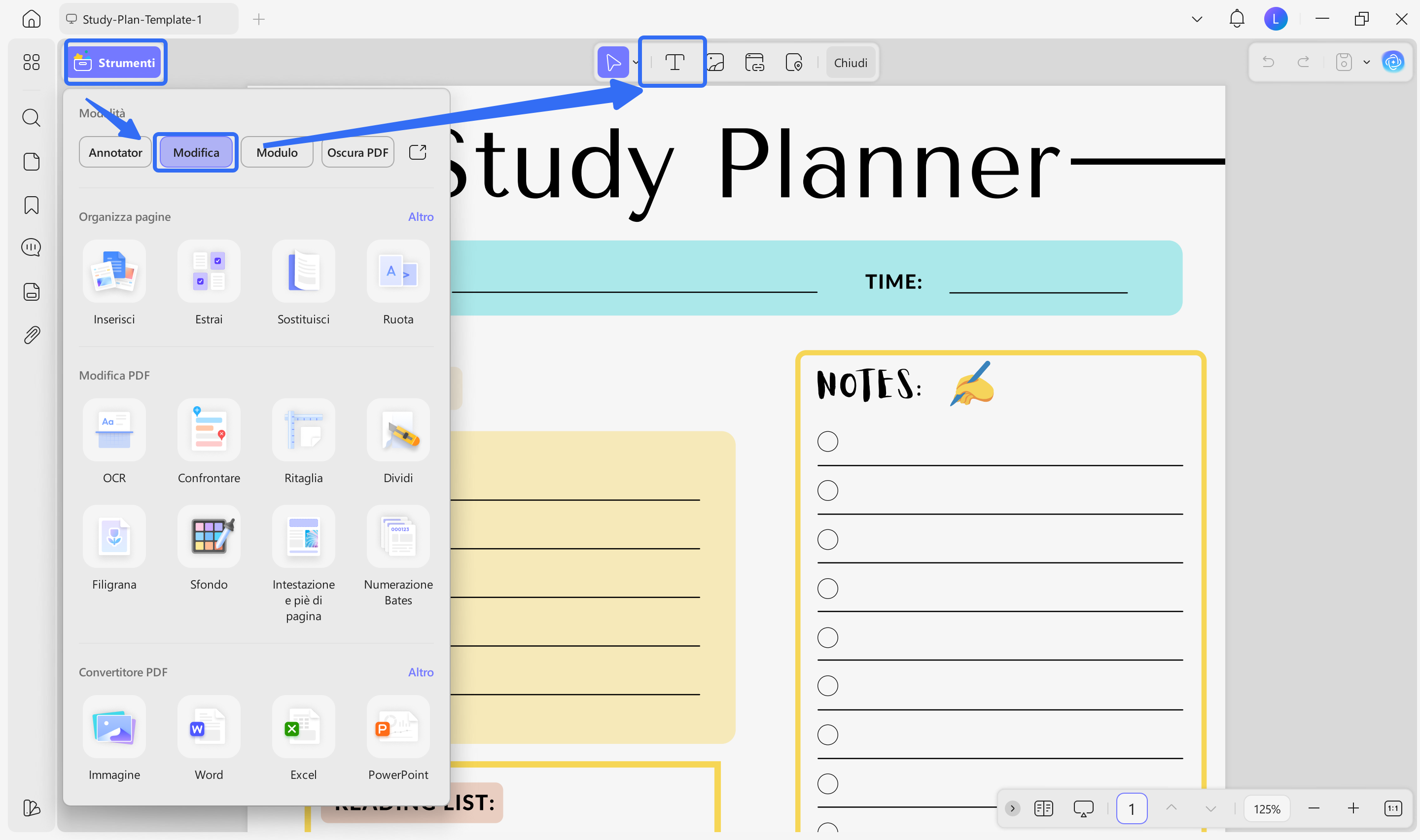 edit study planner updf on windows