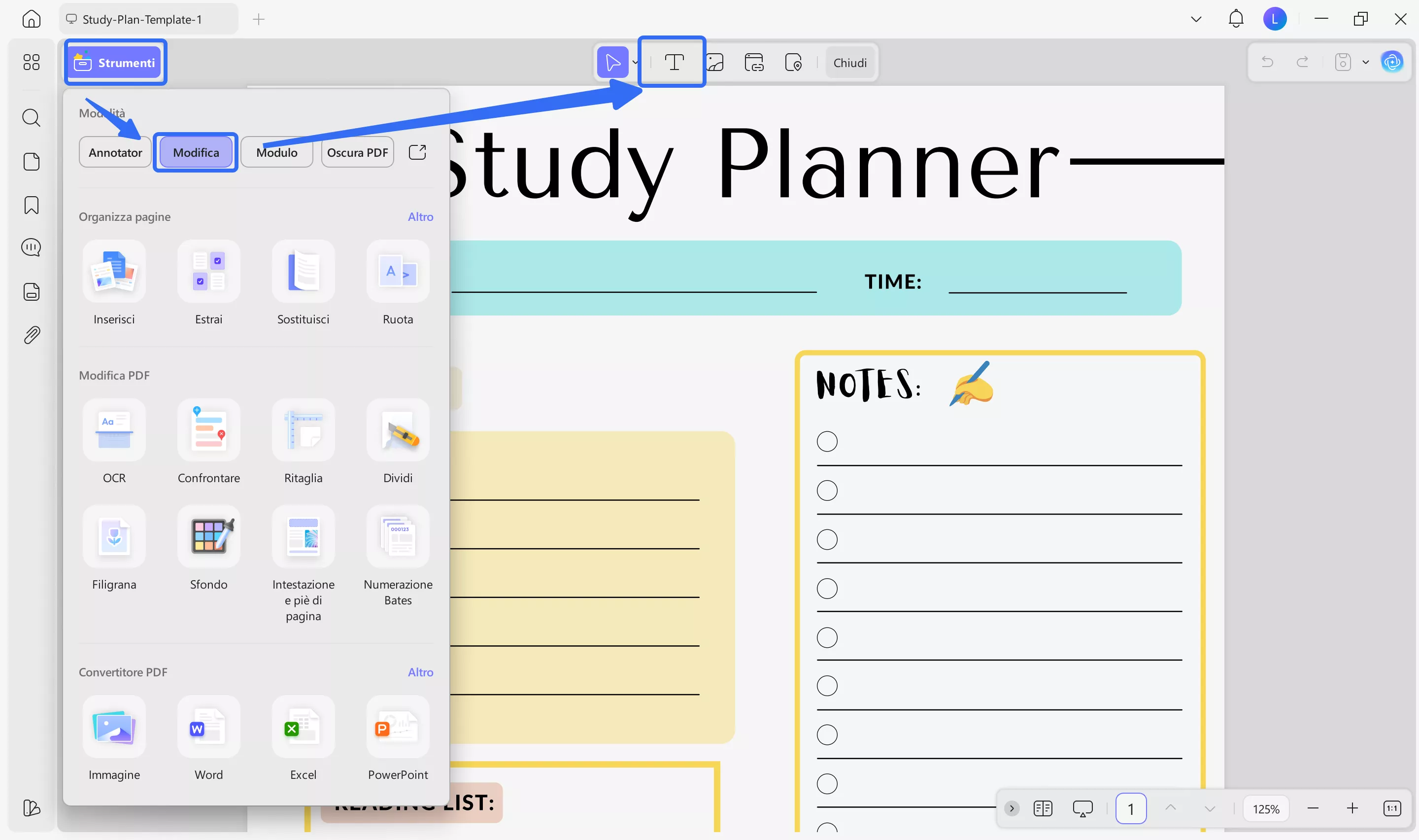 edit study planner updf on windows