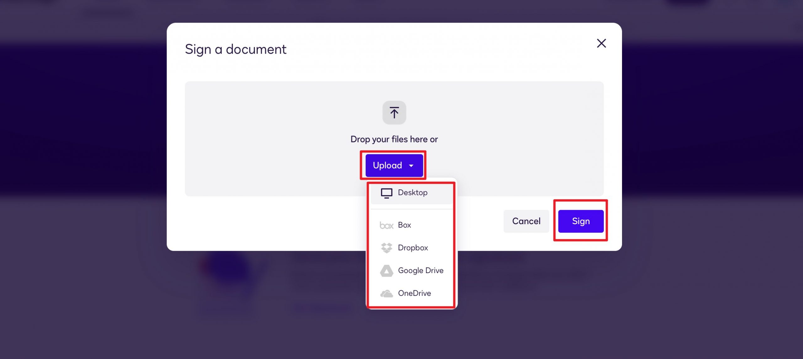 upload your file to sign docusign