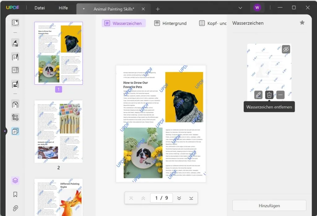PDF Wasserzeichen entfernen UPDF