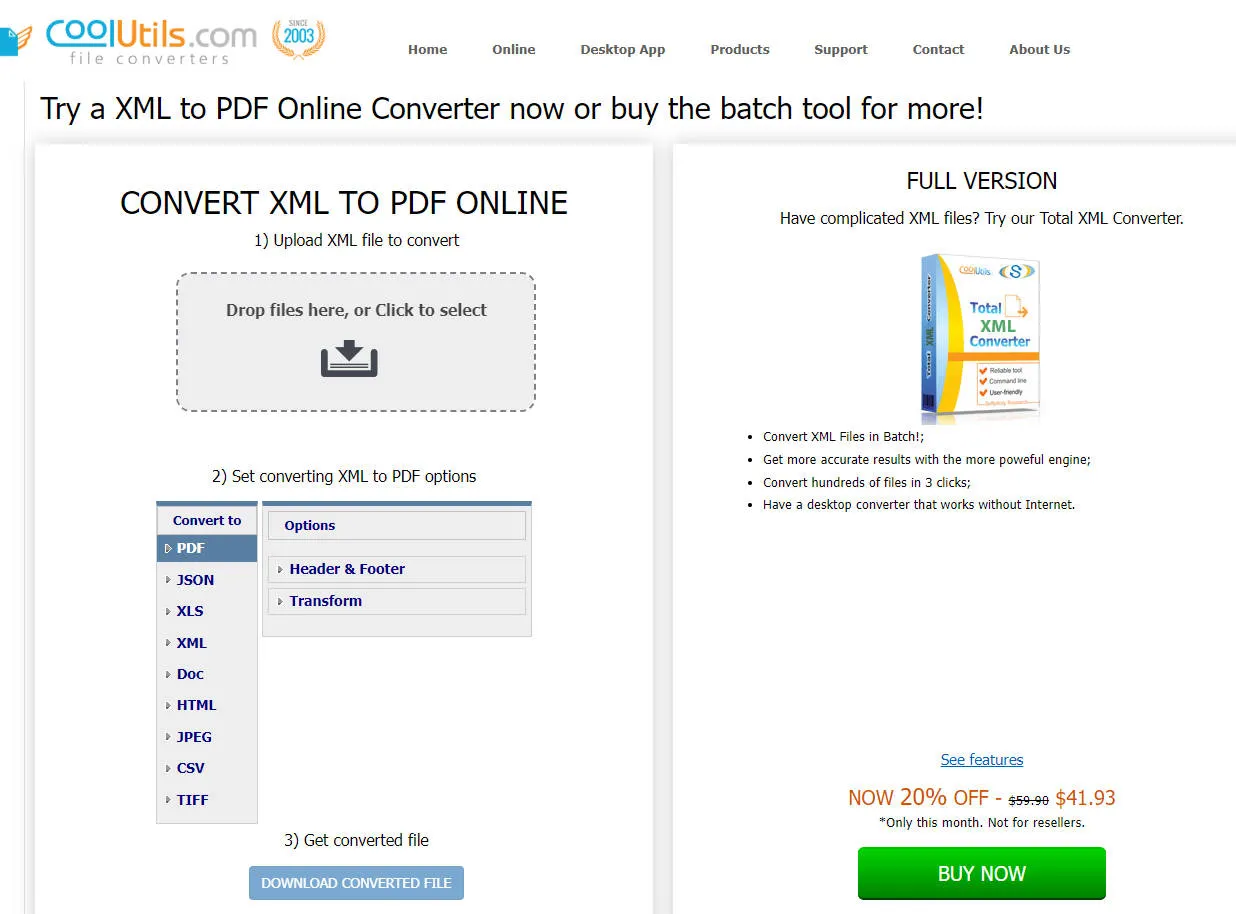 xml to pdf coolutils