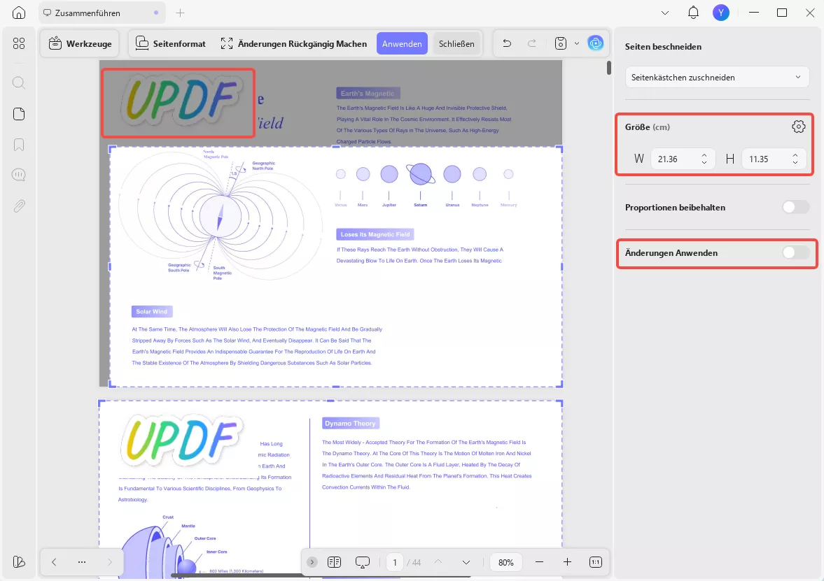 PDF zuschneiden UPDF